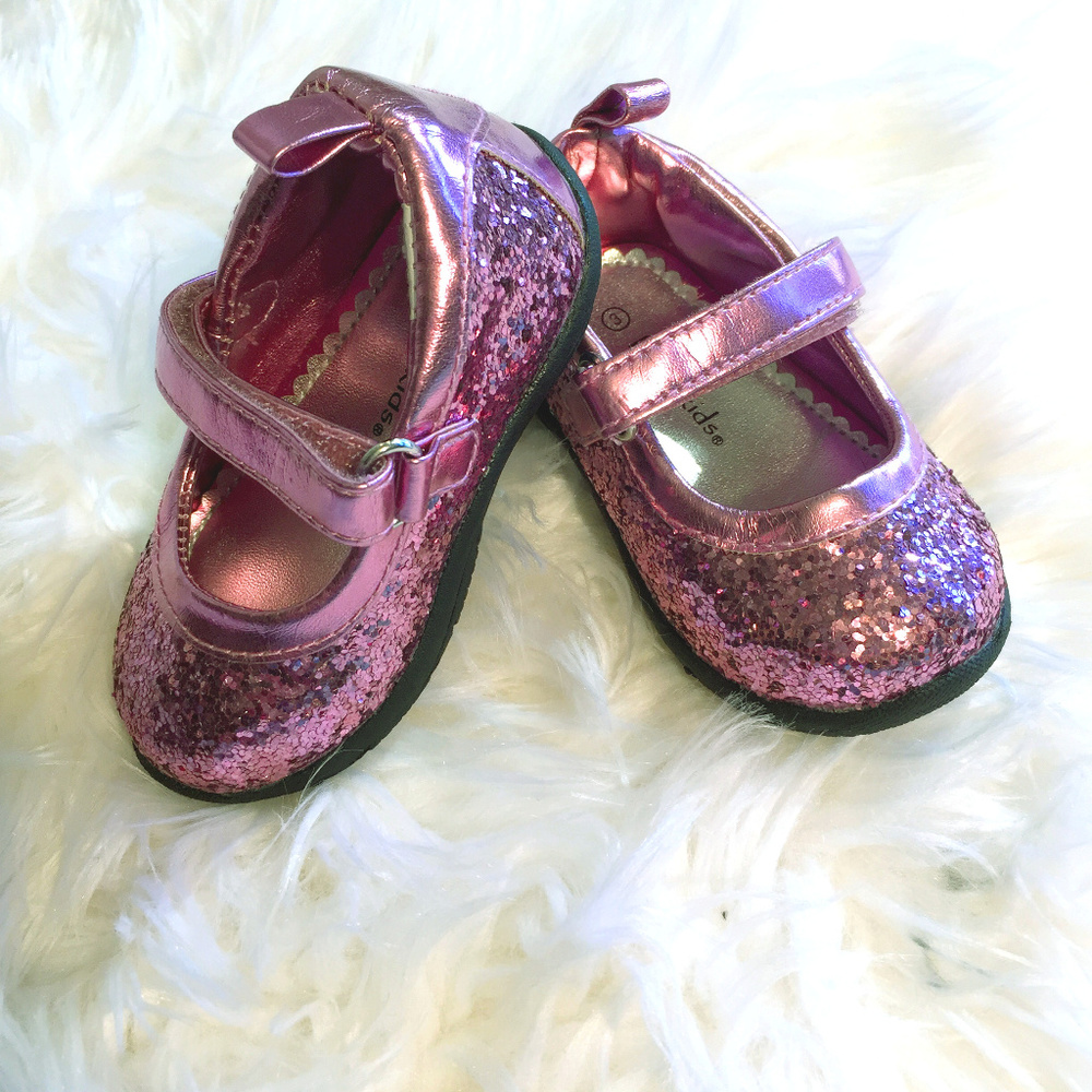 [Koala Kids]Baby Girls Size3 Pink Glitter Shoes